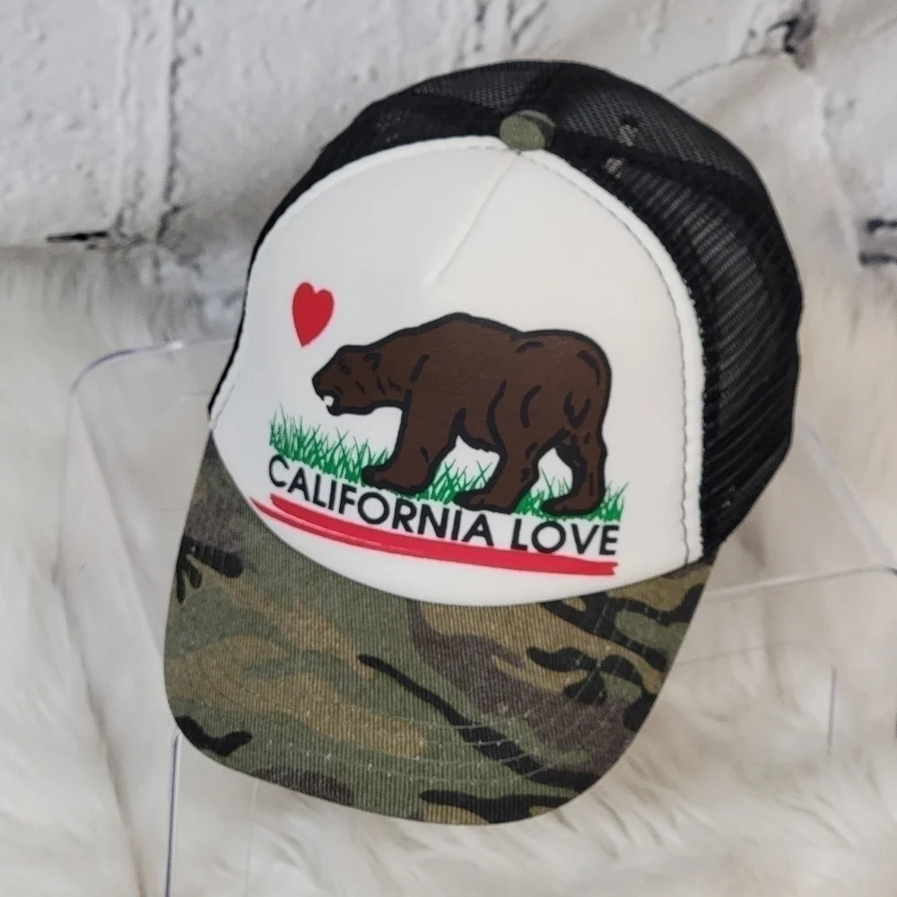 Kid's California Love Camouflage Camo Snapback Mesh‎ Trucker Hat Cap Boy Girl